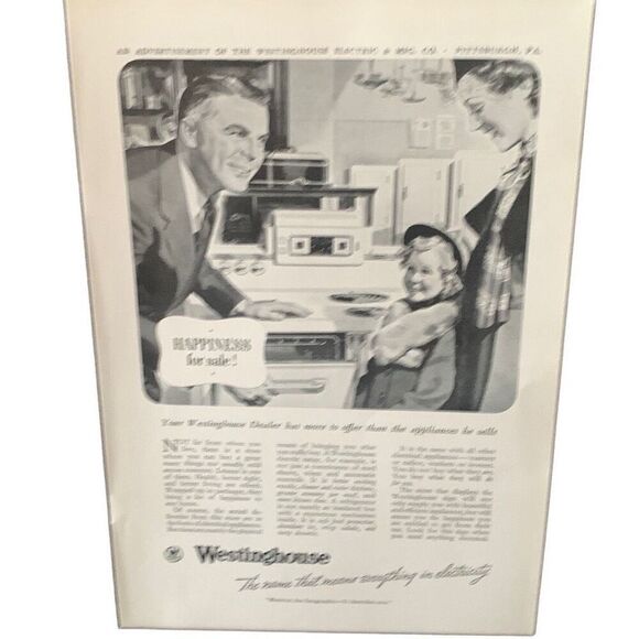 Vintage 1938 Westinghouse Happiness For Sale Ad Advertisement - Picture 1 of 4